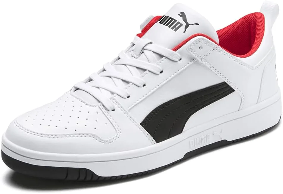 Кроссовки PUMA Unisex Rebound Layup Lo Trainers, белый/черный/красный — фото 3