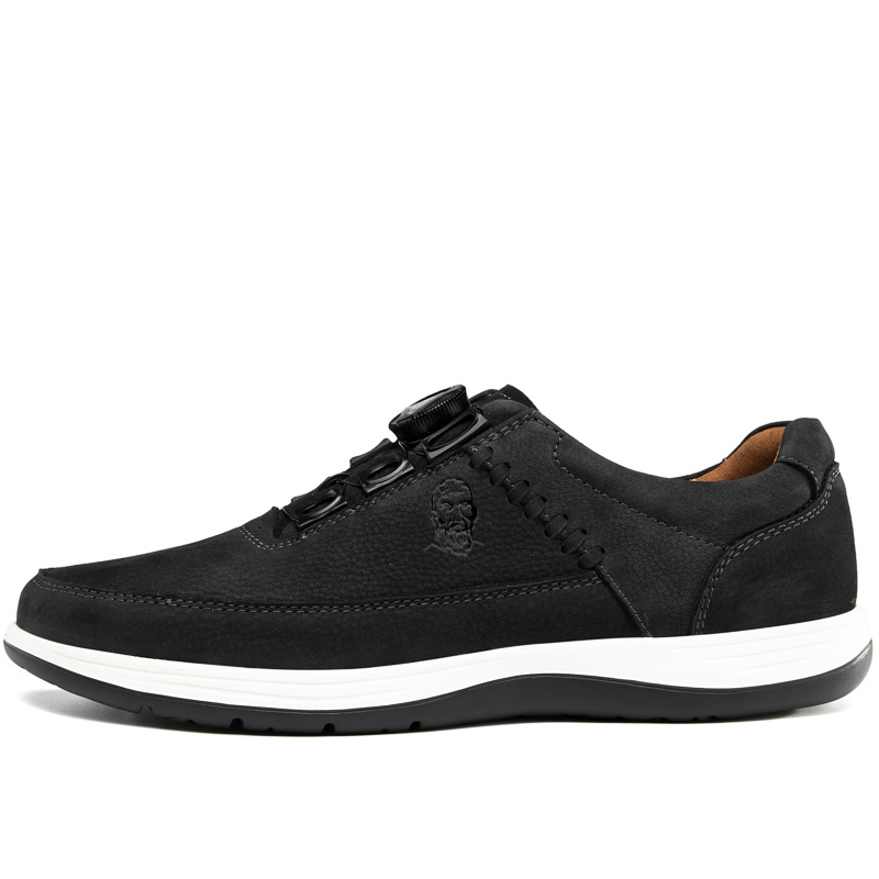 

LAORENTOU Мужские повседневные туфли низкие черно-серые из черной замши, цвет Black Suede