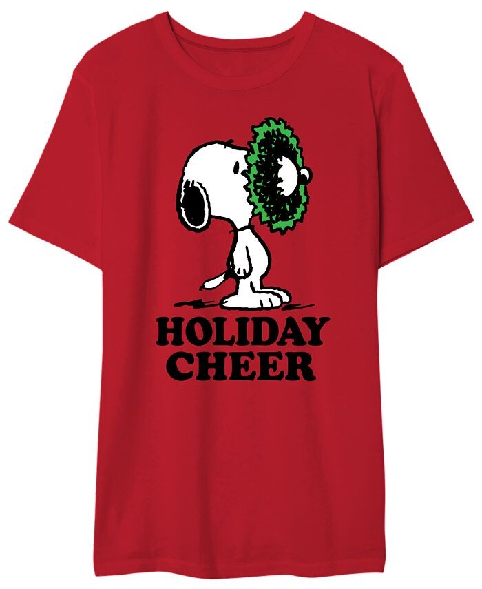 

Мужская футболка с рисунком Snoopy Holiday Cheer AIRWAVES, красный