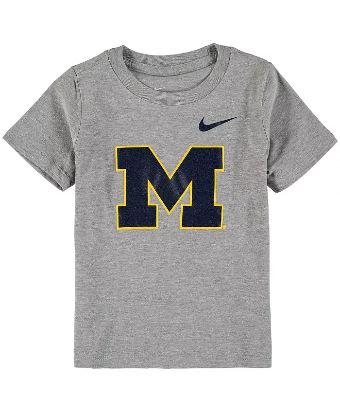 

Футболка для малышей серо-меланжевого цвета с логотипом Michigan Wolverines Nike