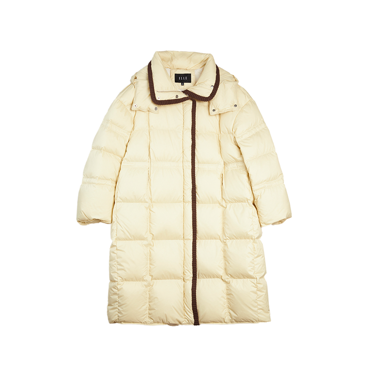 

ELLE Пуховик женский светло-желтый с капюшоном Moderate Puffer