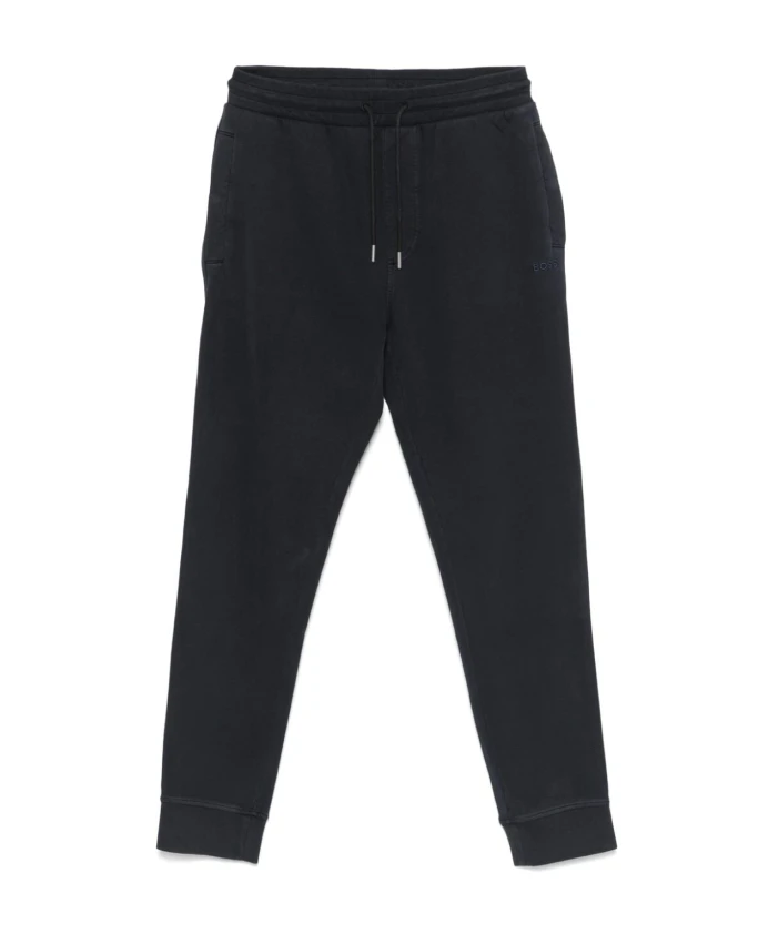 

Синие хлопчатобумажные брюки с эластичным поясом Boss Orange, синий