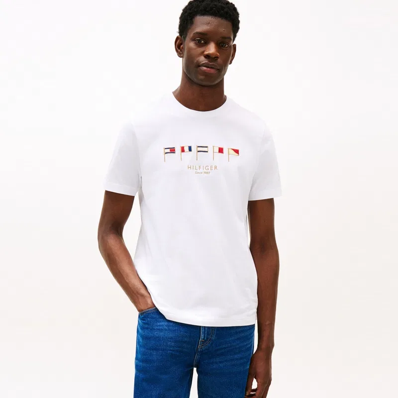 Футболка мужская White Tommy Hilfiger, White YBR — фото 4