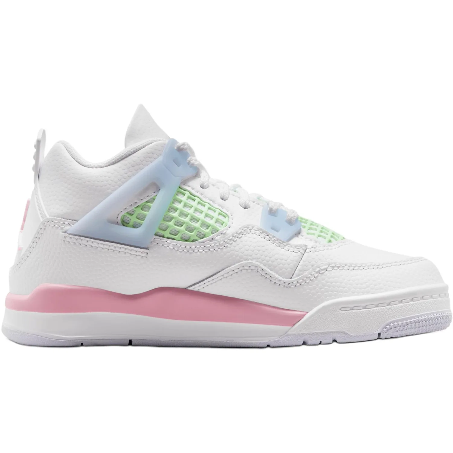 Jordan Air 4 детские баскетбольные кроссовки White Blue Green для детей 3-7 лет — фото 3