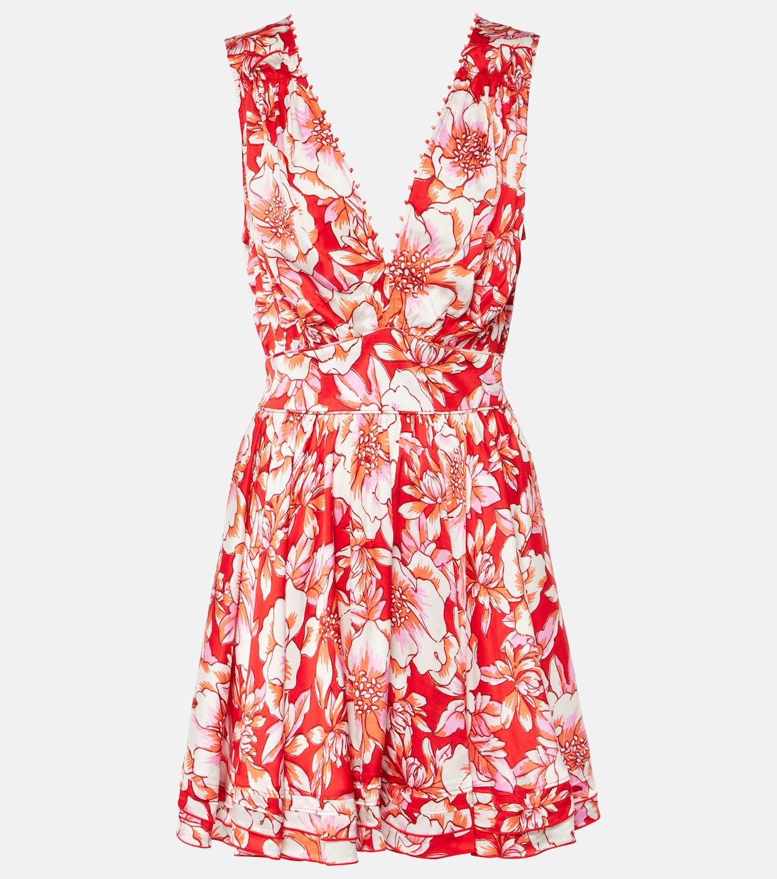 

Мини-платье Бесси с цветочным принтом Poupette St Barth, Royal Red Dalia