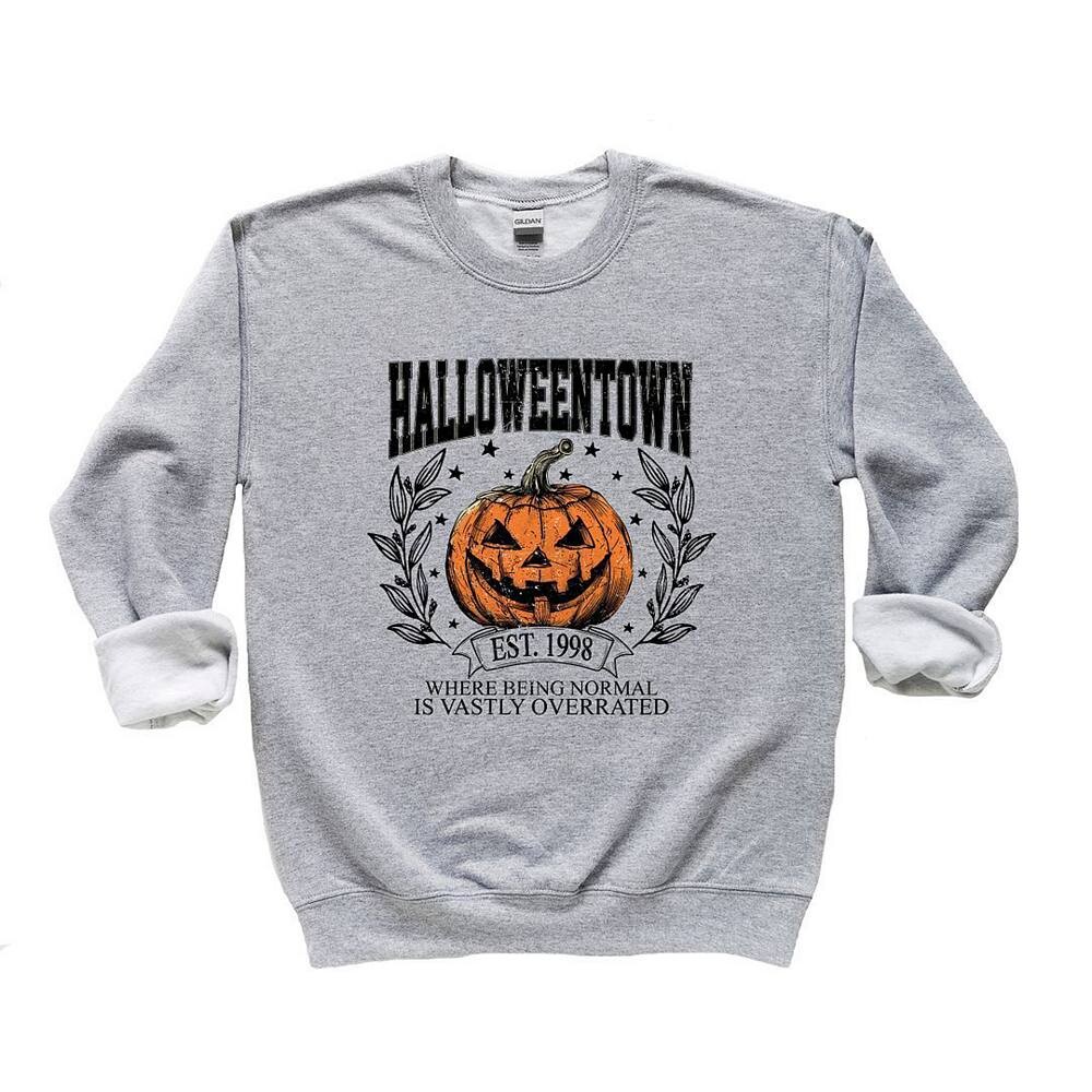 

Хэллоуинтаун Эст. Толстовка с графическим принтом 1998 года The Juniper Shop, цвет Heather Grey