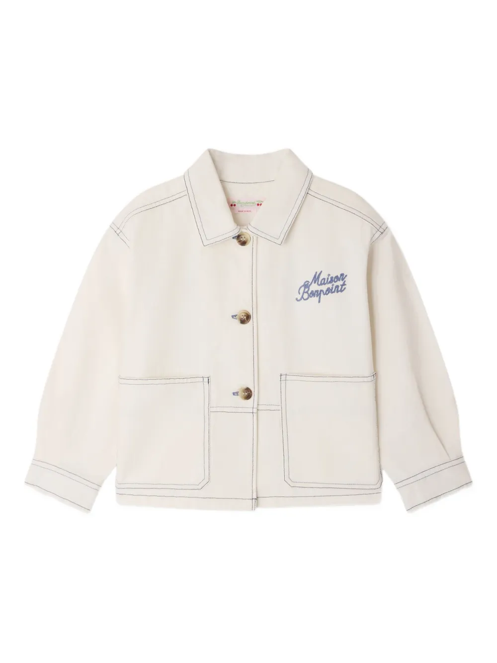 

Джинсовая куртка larity на пуговицах Bonpoint, нейтральный