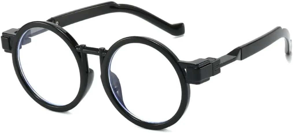 

Круглые женские солнцезащитные очки в стиле стимпанк, защита от УФ-излучения UV400, модные мужские очки в прозрачной градиентной оправе UATXTAU, Glossy Black Clear