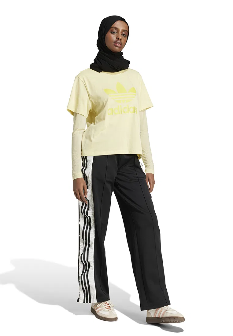 Футболка, свободный крой, Adicolor Trefoil Boxy, Adidas, желтый — фото 4