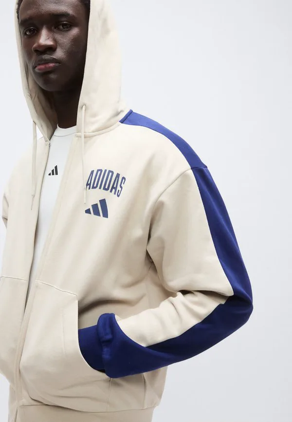 Студенческая толстовка на молнии Adidas Sportswear, Alumina/Dark Blue — фото 4