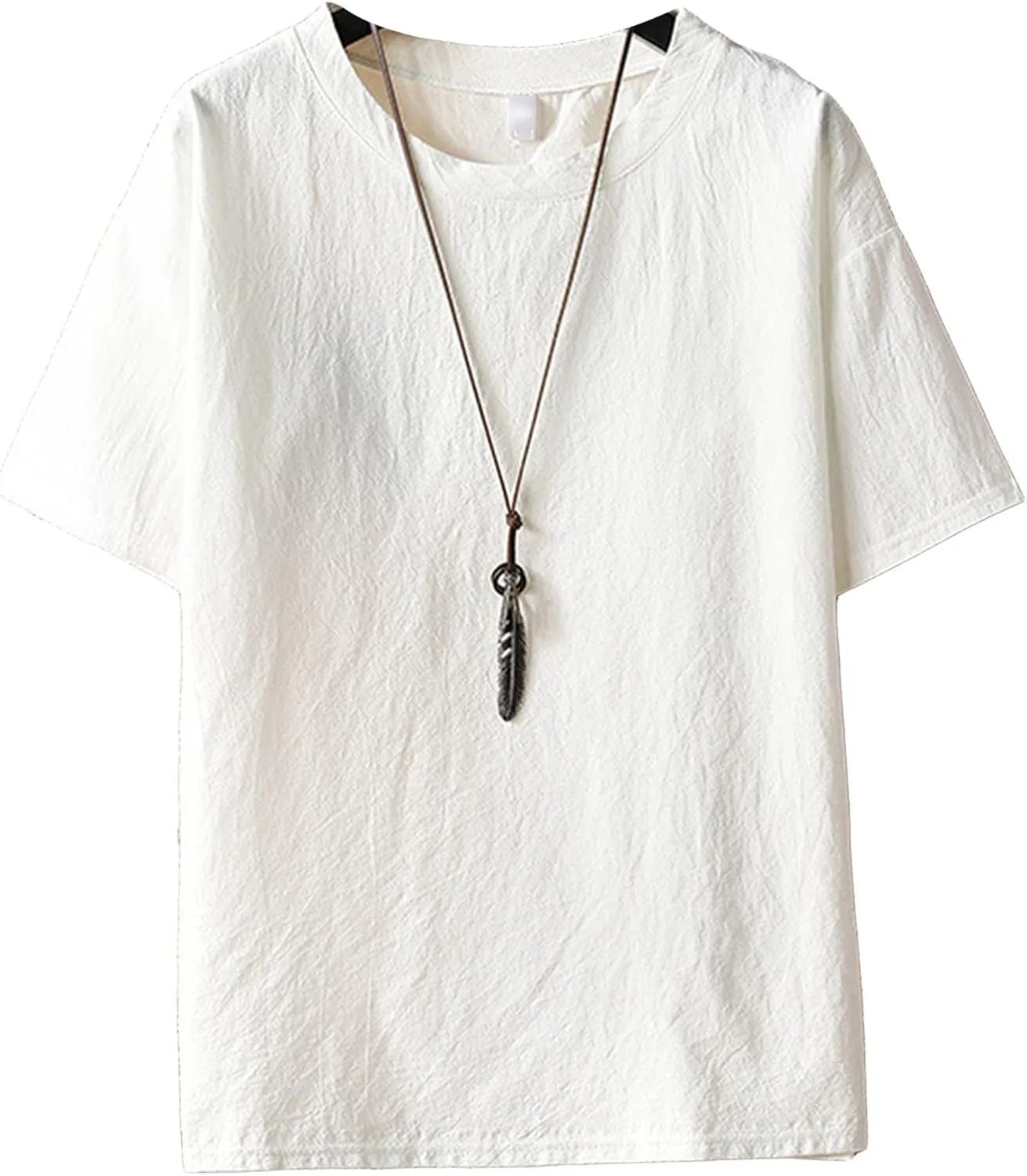 

Мужская футболка с круглым вырезом, легкая, из хлопка и льна Maiyifu-GJ