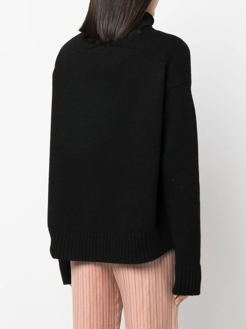 Джемпер свободного кроя с высоким воротником JIL SANDER, черный — фото 4