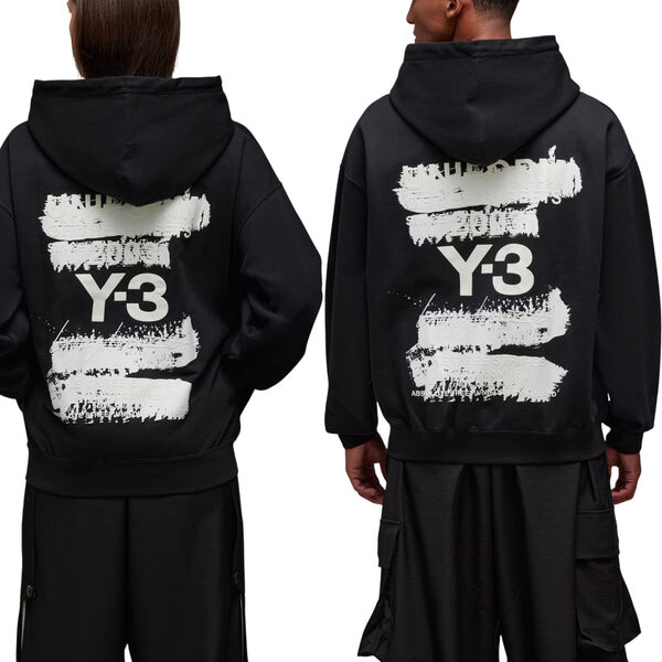 Толстовка y-3 graphic hoodie 'black' Adidas, черный — фото 2