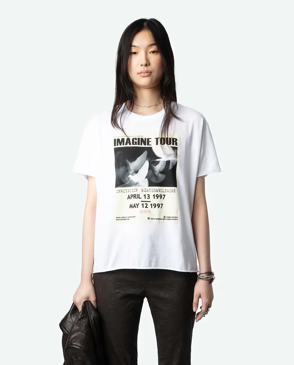 

Женская хлопковая футболка Tommer Concert Zadig & Voltaire, белый