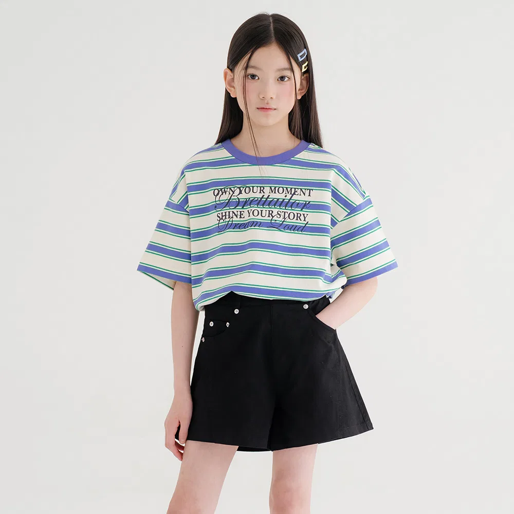 Детские летние твиловые шорты Sculpt Line чёрного цвета от Brettailor — фото 2