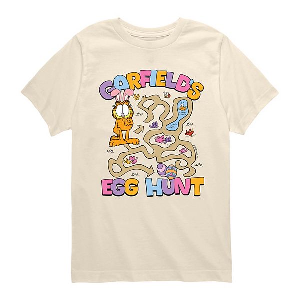 

Футболка с принтом Garfield's Egg Hunt для мальчиков 8-20 Licensed Character, Cream