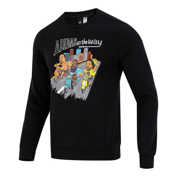 

Толстовка Men's adidas Funny Printing Sports Round Neck Pullover Black, мультиколор