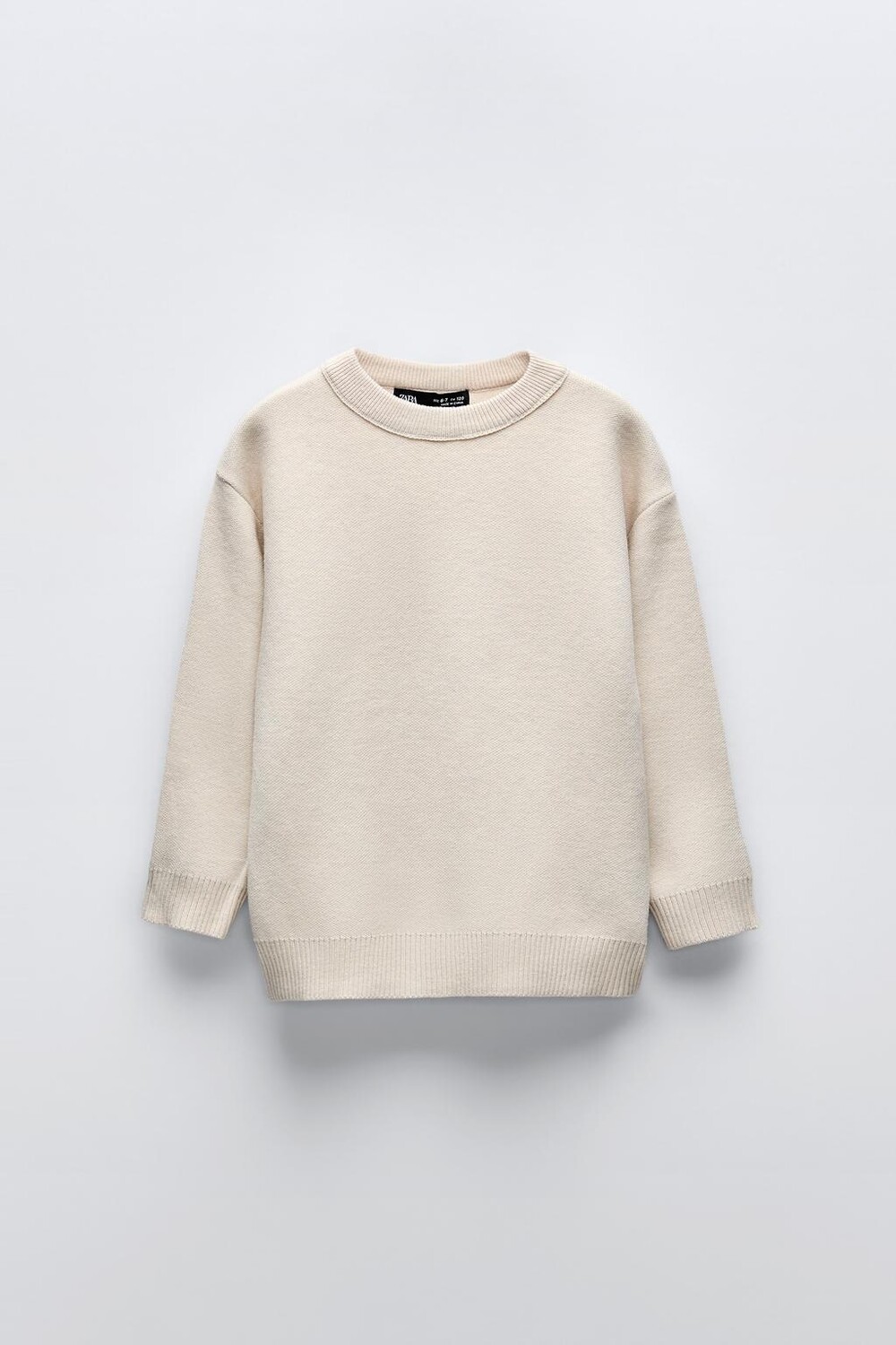 

Свитер однотяжной вязки ZARA, устрично-белый