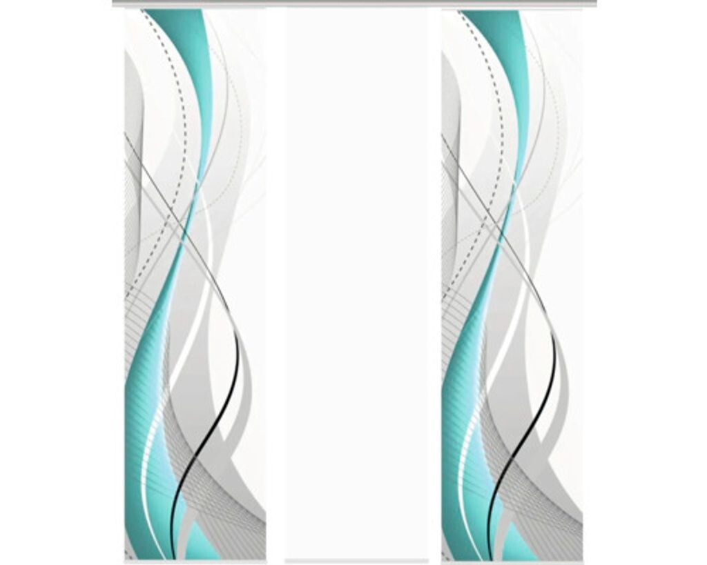 

Комплект раздвижных штор Wuxi серый 60x245 см, 3 шт. Home-Fashion, бирюзовый
