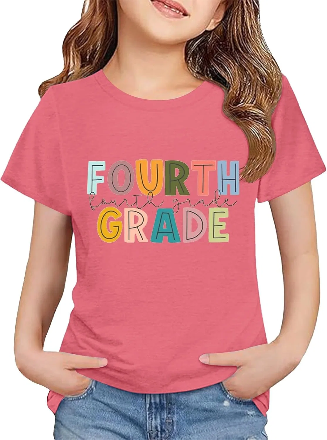 Футболка с коротким рукавом для детей, Fourth Grade, цвет Pink