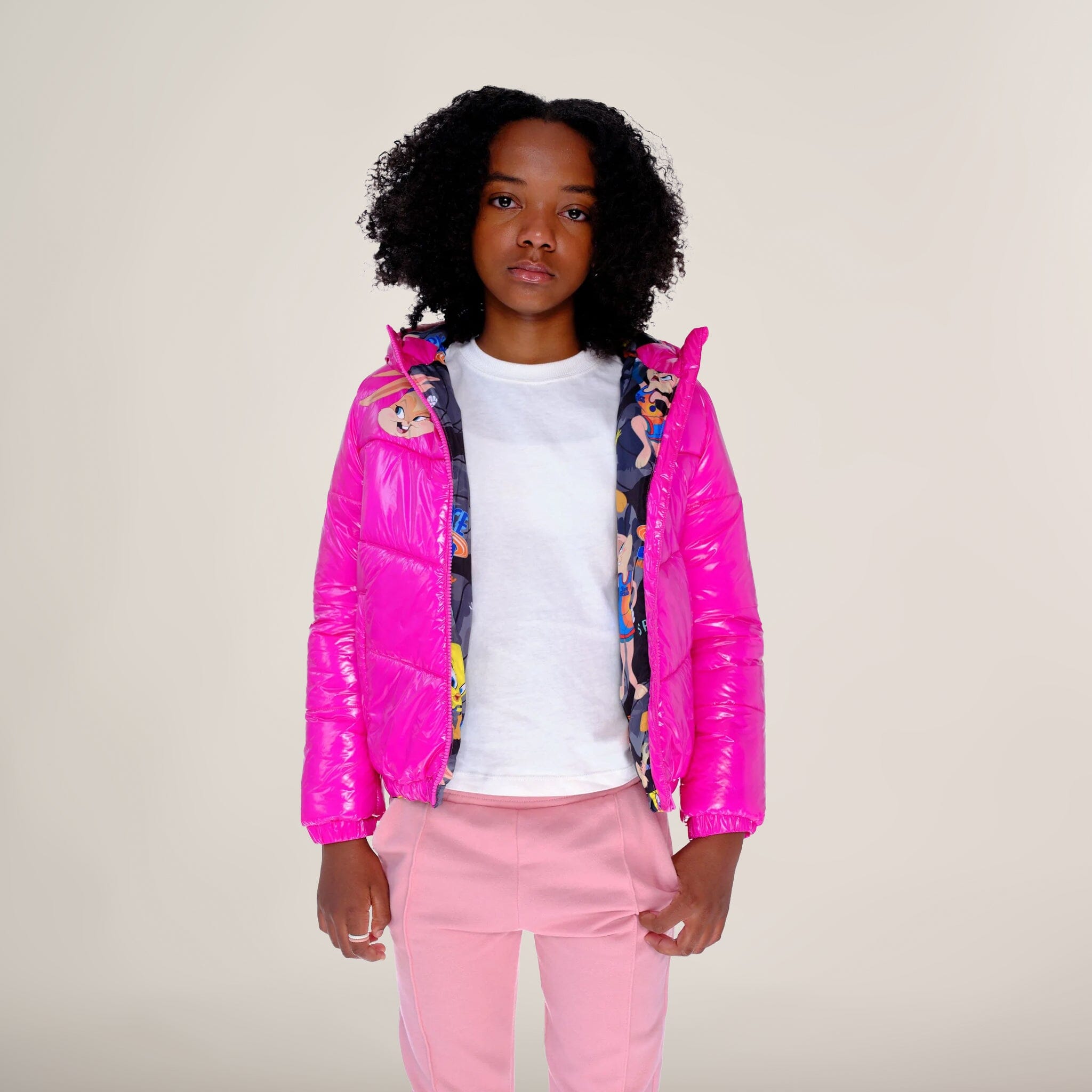 

Детская утепленная куртка Cire Puffer с подкладкой Mash Print Members Only, фуксия