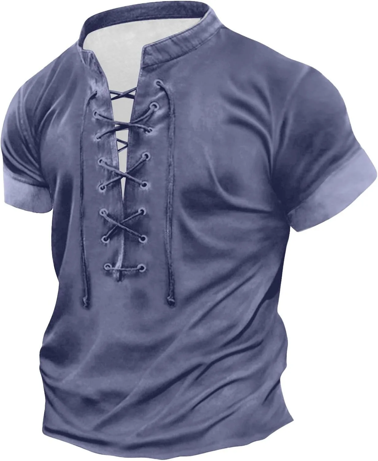 Мужская футболка Henley с коротким рукавом, летняя, M-5XL