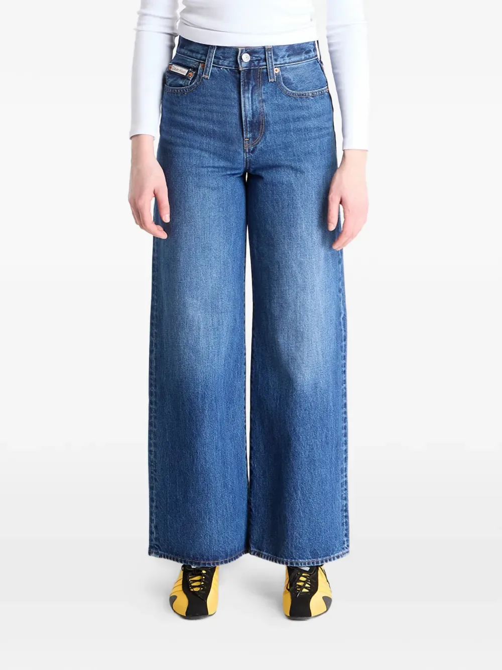 Джинсы с завышенной талией Calvin Klein, синий