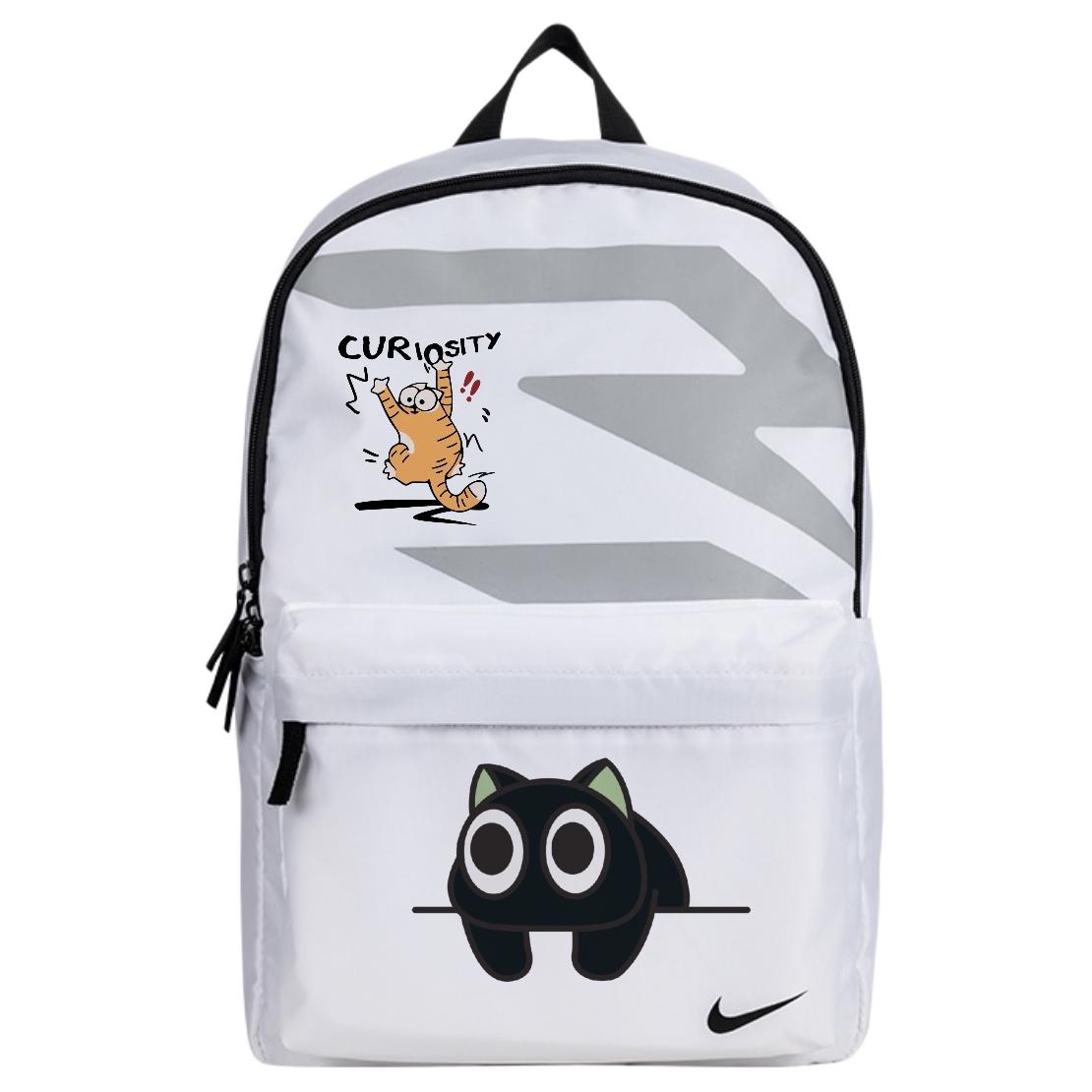 

Nike Полиэстеровый рюкзак унисекс белый, Cartoon Cat