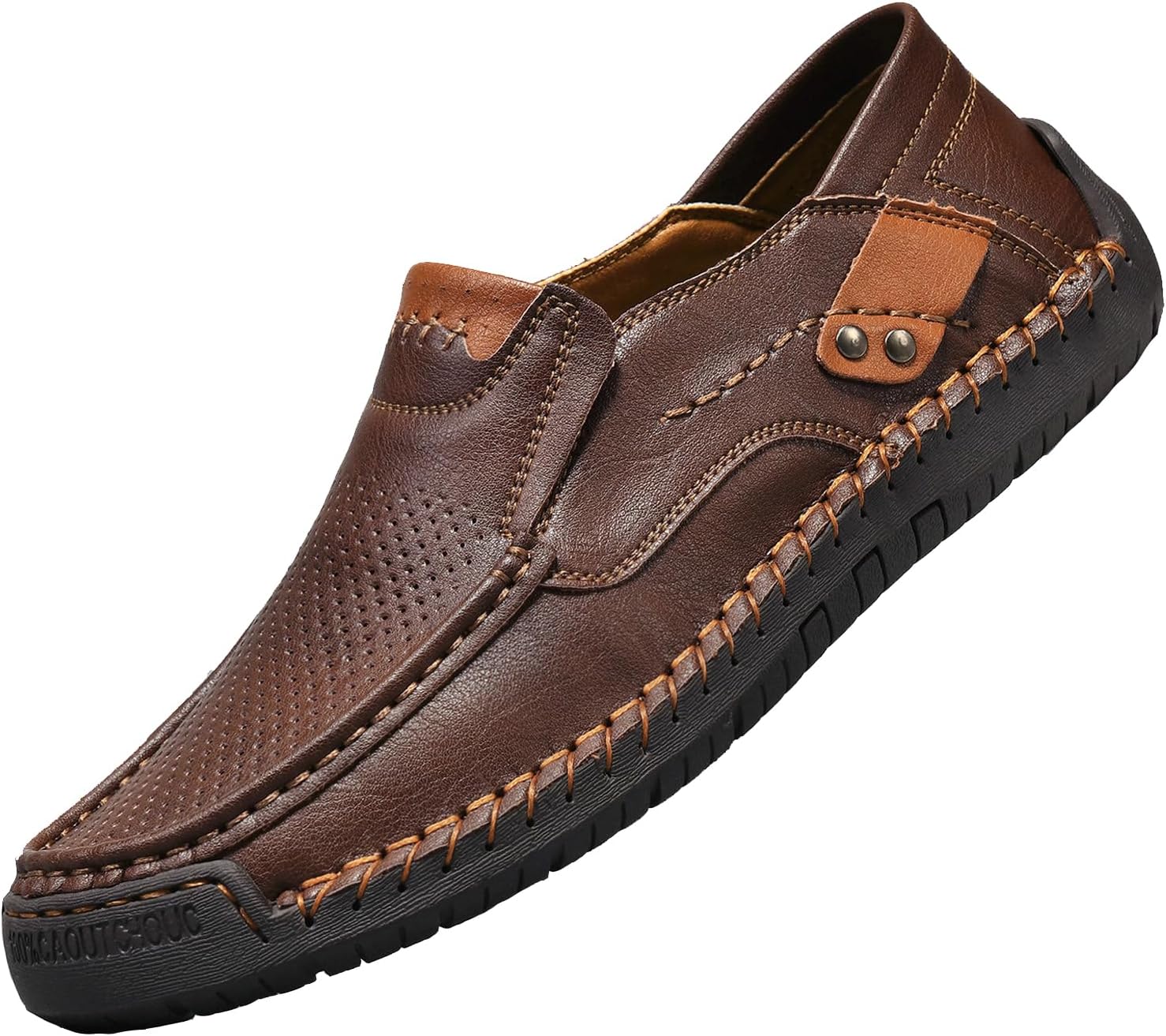 

Мужские повседневные лоферы TangDao, удобные мокасины без шнурков, деловые прогулочные туфли, обувь и прогулок на лодке, темно-коричневый