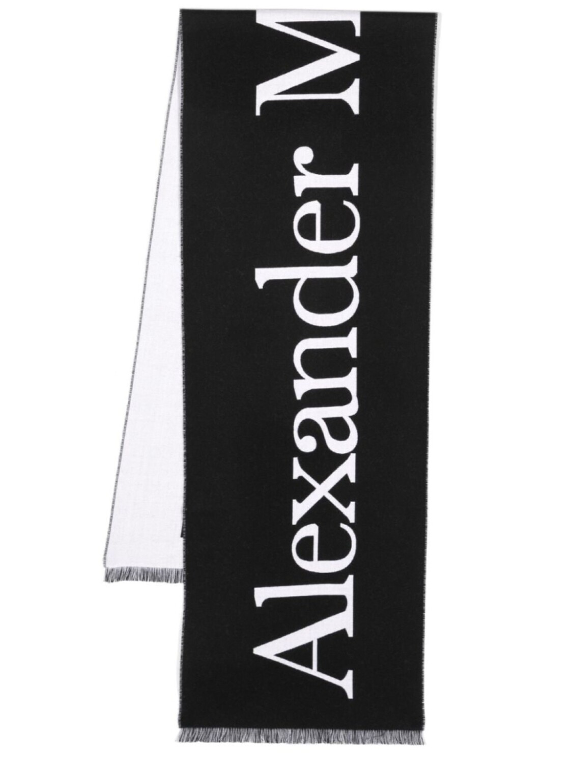 

Alexander McQueen шарф вязки интарсия с логотипом, черный
