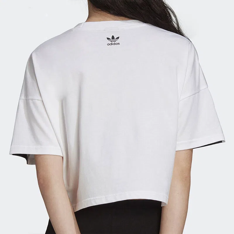 Футболка Adidas Originals бело-черная — фото 4
