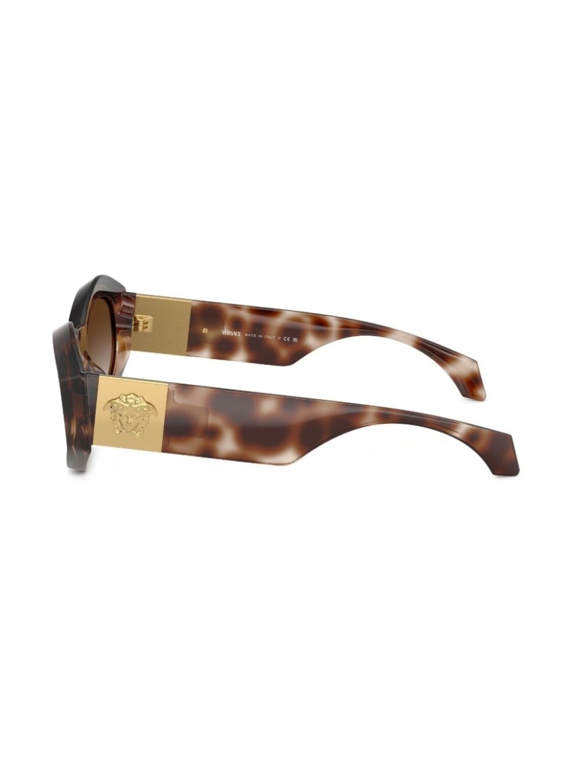 Солнцезащитные очки в овальной оправе с декором Medusa Versace Eyewear, коричневый — фото 3