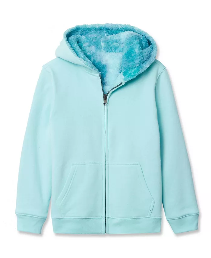 

Детская двусторонняя толстовка с капюшоном из высоковорсного флиса Lands' End, синий