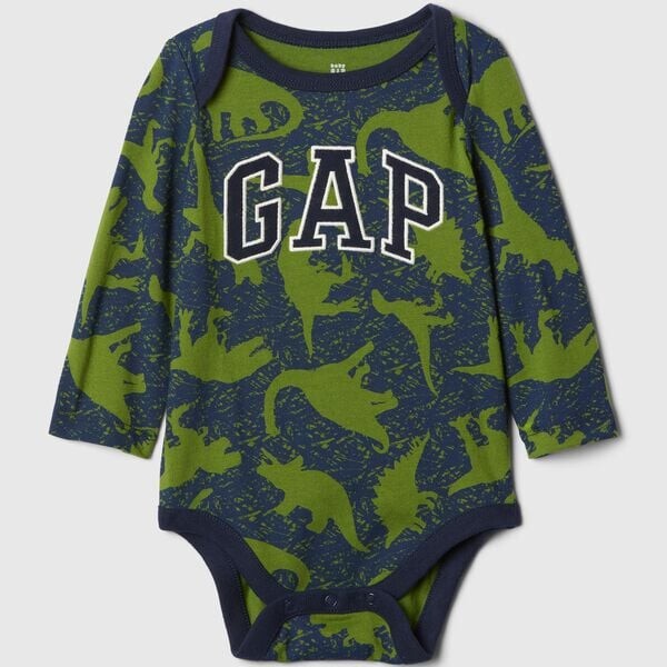 

Боди с длинными рукавами из хлопка для новорожденных Gap, синий