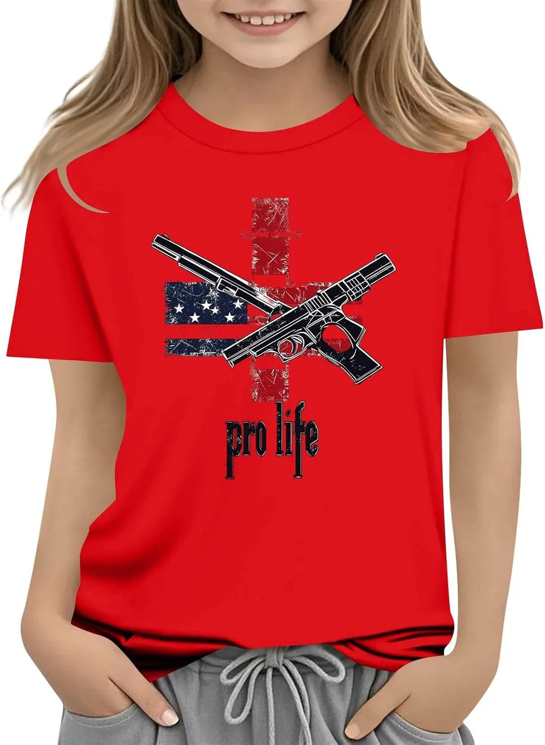 Футболка детская American Flag Graphic, Zzalalana, Red