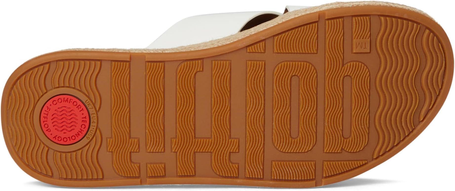 Сандалии FitFlop Women's F-Mode Espadrille Leather Flatform Cross Slides, Urban White — фото 3