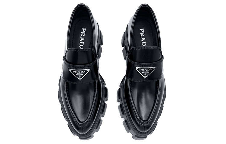 Женские мокасины Prada из матовой кожи, черный — фото 3