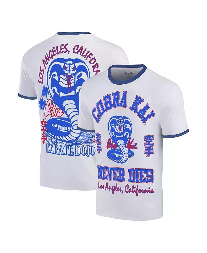 

Мужская белая футболка Cobra Kai Los Angeles Baseball Ringer Ripple Junction