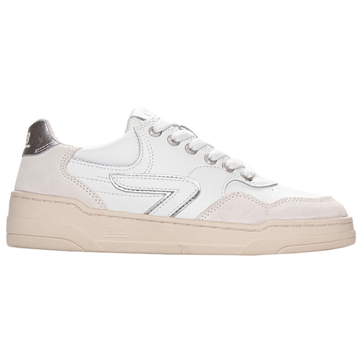 

Кроссовки Hub Court, цвет White/White/Vintage Silver/Light Beige
