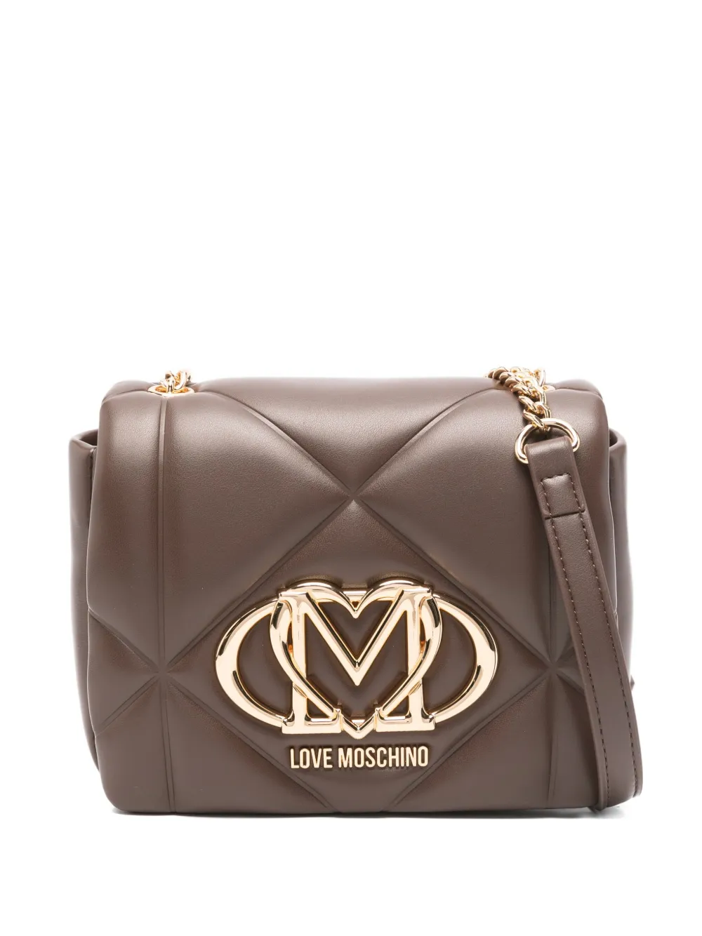 

Стеганая сумка через плечо с логотипом Love Moschino, коричневый