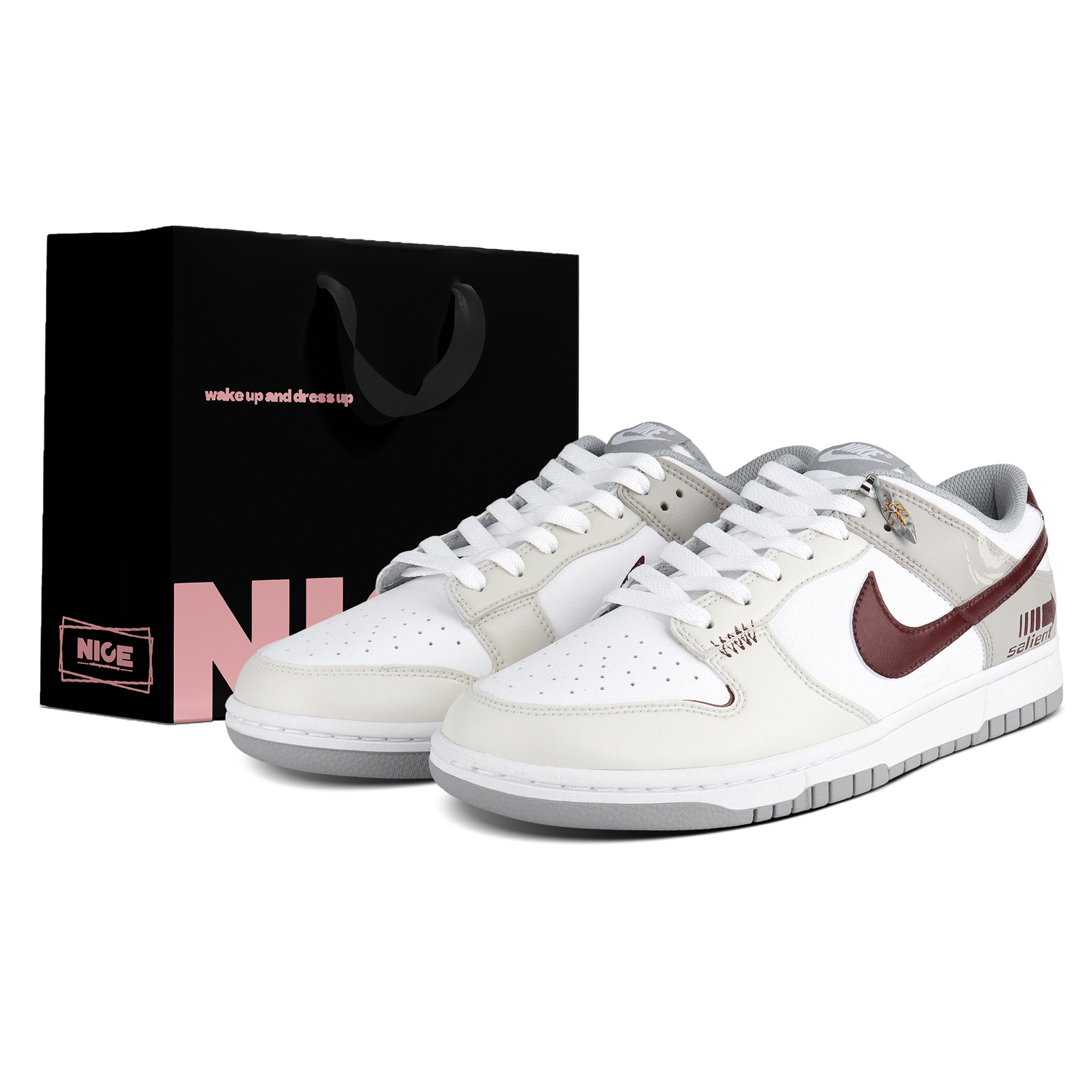 

Nike Износостойкие, дышащие низкие скейтбордные кроссовки Dunk, унисекс, цвет экрю