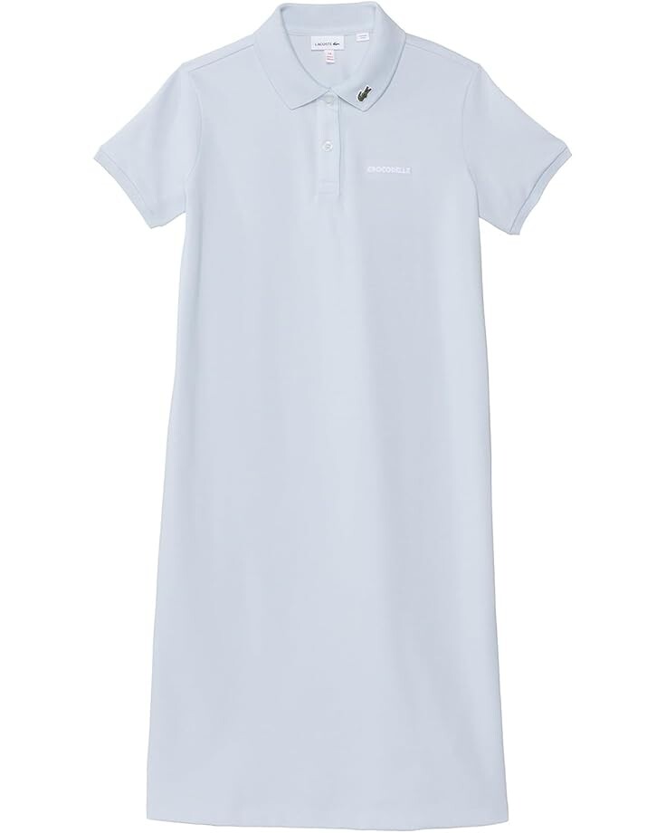 

Платье Lacoste Kids Short Sleeve Polo Dress with Crocodelle Chest Writing, цвет Phoenix Blue