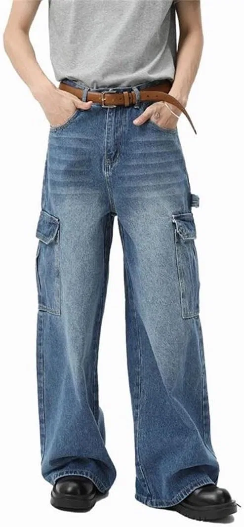 Джинсы Utility Cargo Wide Leg, синие — фото 2