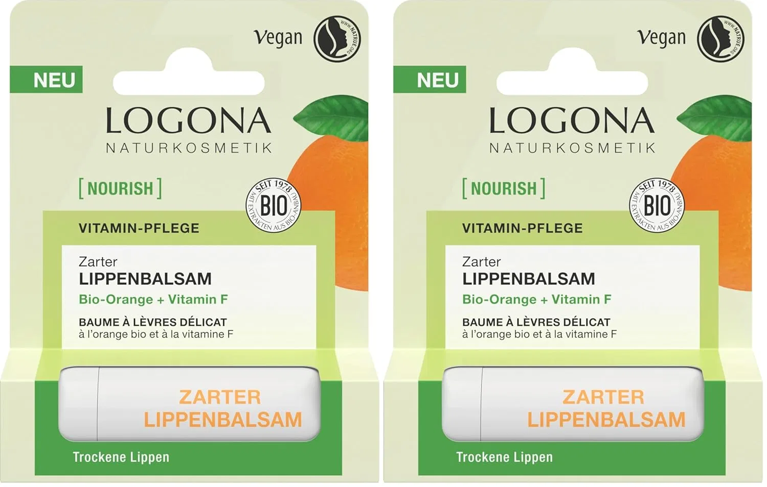 Нежный бальзам для губ «NOURISH» с органическим апельсином от LOGONA Naturkosmetik Logona