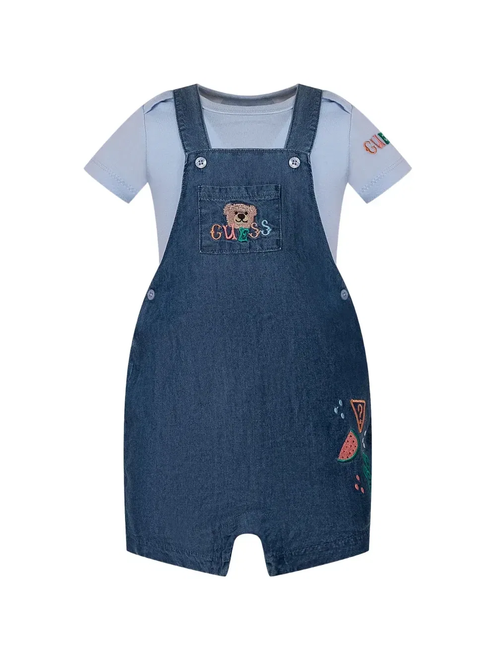 Комплект из топа и комбинезона с вышивкой Guess Kids, синий