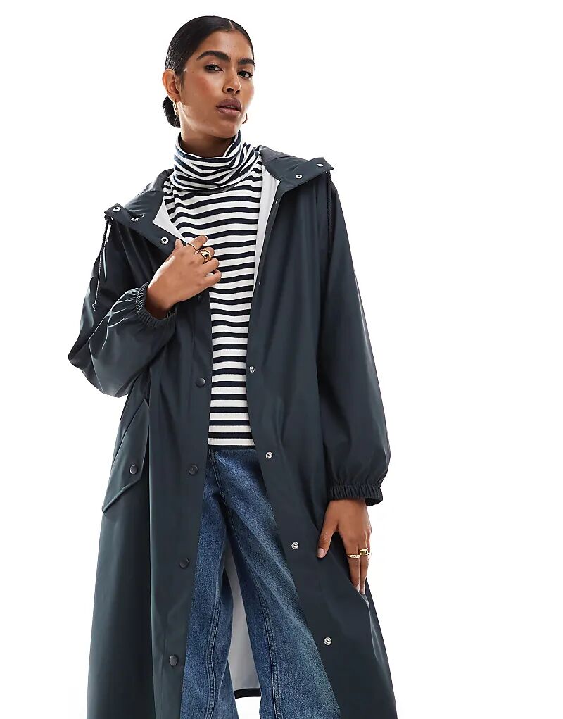 

Прорезиненная куртка-дождевик в полночь ASOS DESIGN