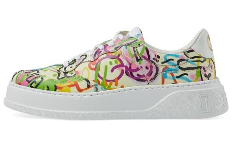 

Кроссовки мужские Gucci Platform Trainer с принтом, бело-желтый