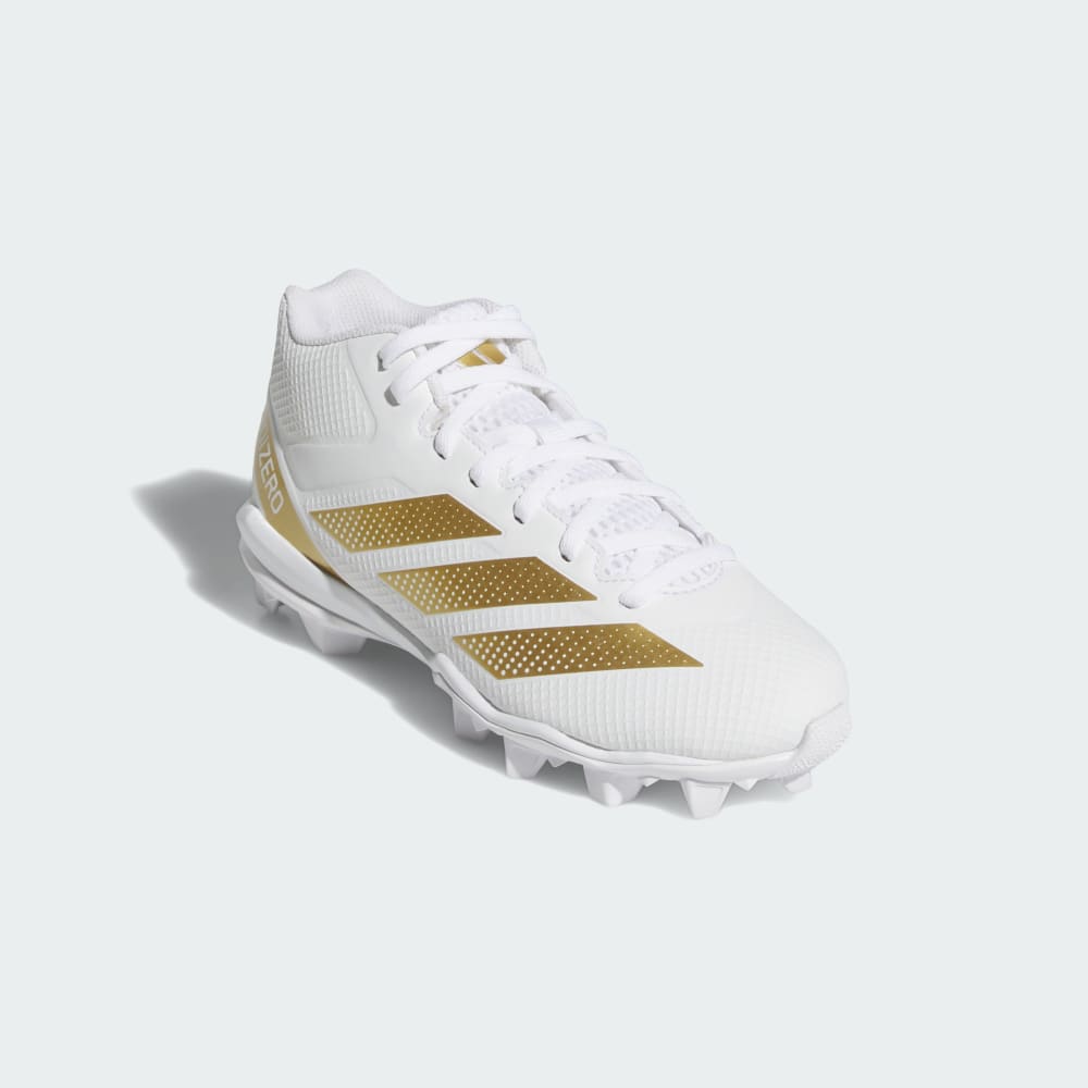 Бутсы Adidas Adizero Impact.2 Molded Rubber Football Cleats Kids, цвет Cloud White/Gold Metallic/Cloud White — фото 4