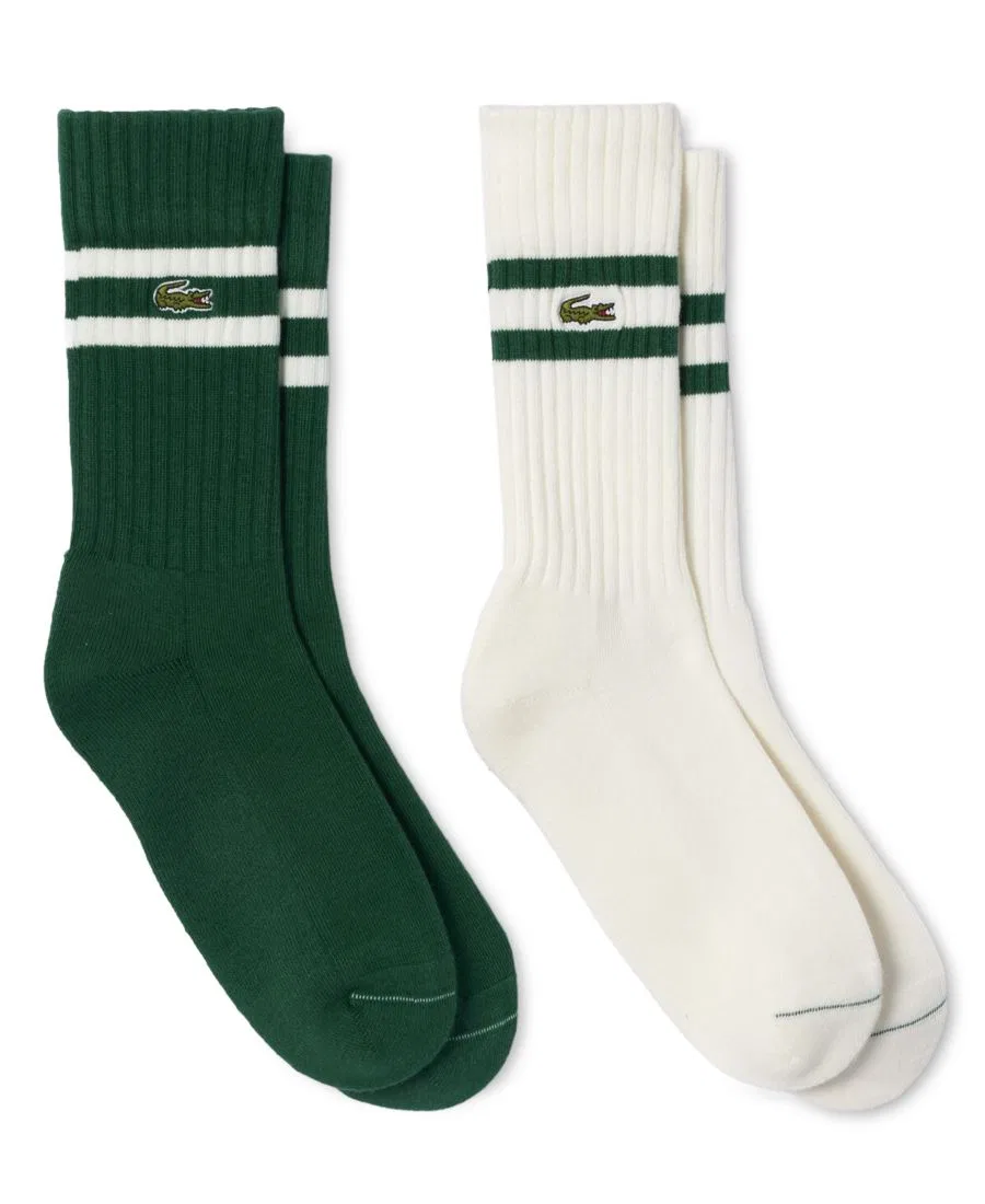 Мужские носки средней высоты, комплект из 2 пар Lacoste, Green/Flour