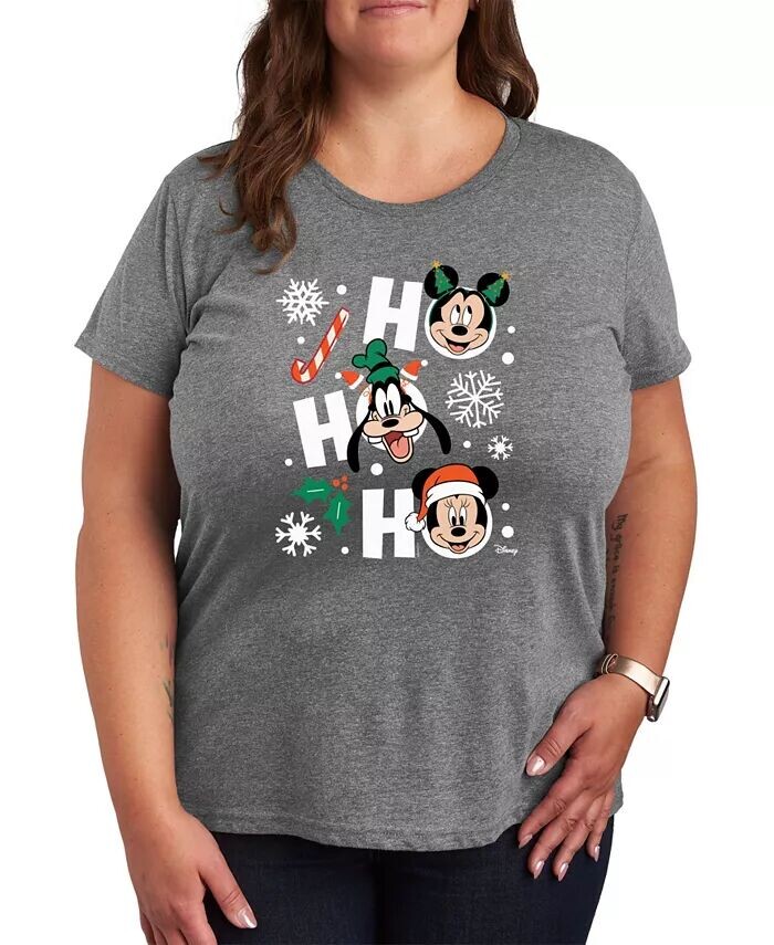 

Плюс размер Футболка с рисунком Disney Ho Ho Ho Ho Hybrid Apparel, серый